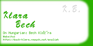 klara bech business card